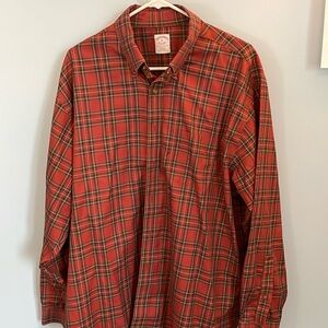 Brooks Brothers 1818 series Men’s long sleeve dress shirt red plaid